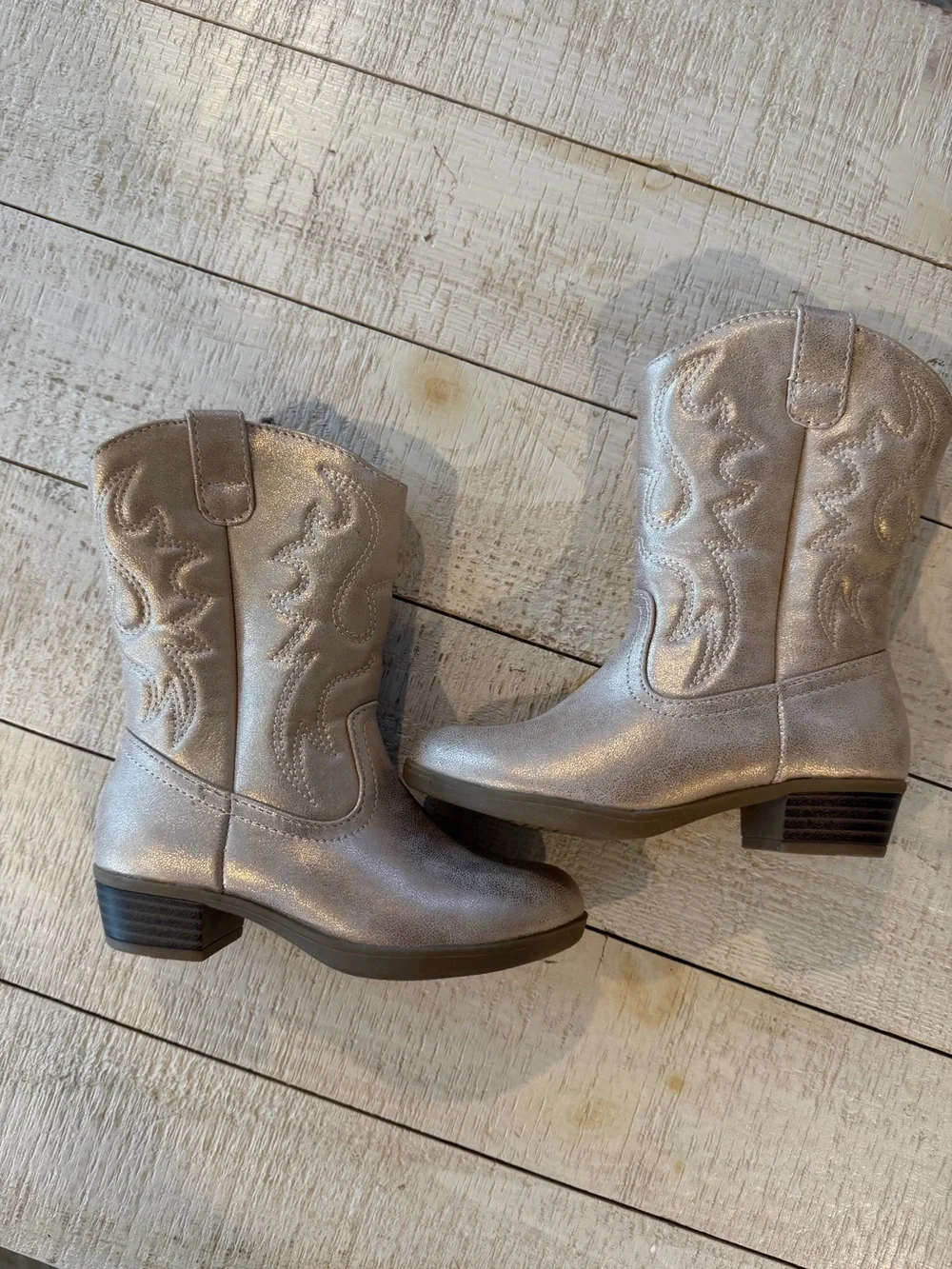 Jumping Beans Shimmer Cowboy Boots in Rose Gold - 10T